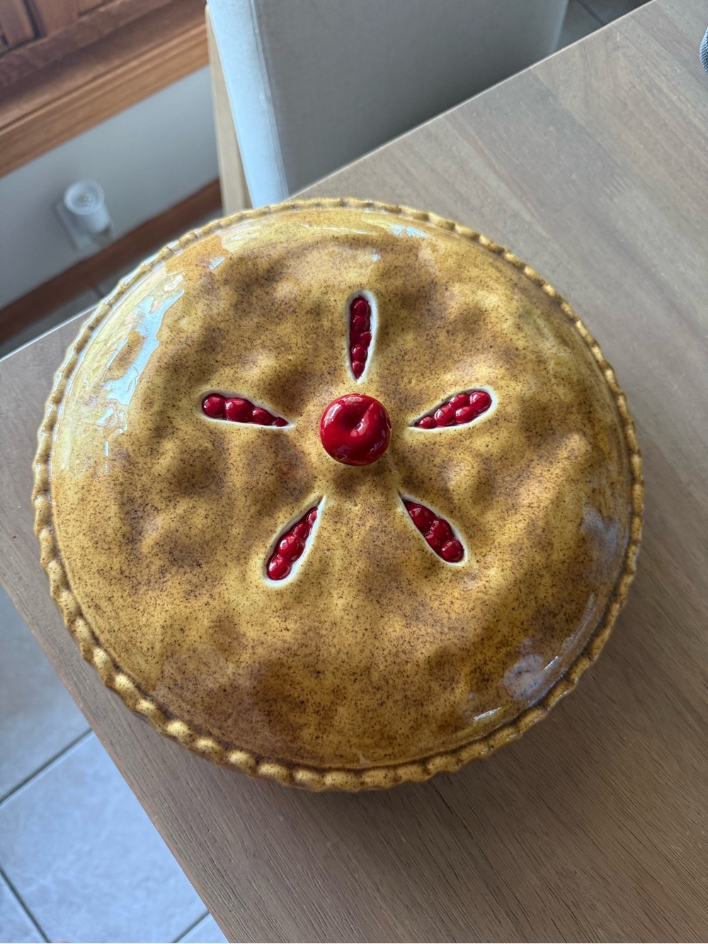 vintage ceramic Cherry Pie Keeper